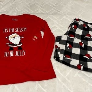 Women's Set Red Top & Fleece Jogger Pants Jammies For The Families - Small